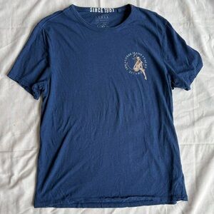 Guess Cotton & Linen Dark Blue Pin Up Girl Vintage-Style Graphic Men’s T-Shirt